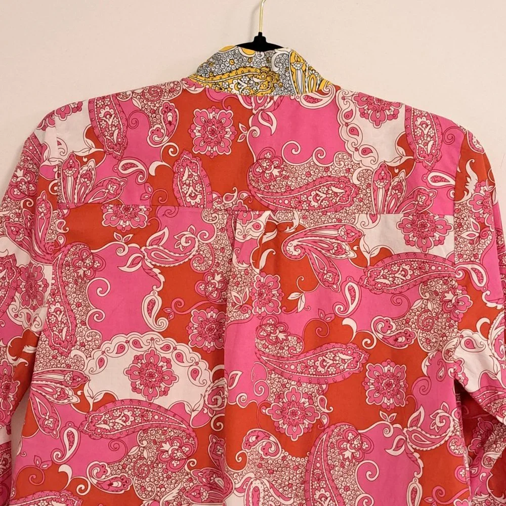 J Crew Paisley Pink Button Down Shirt Size XS